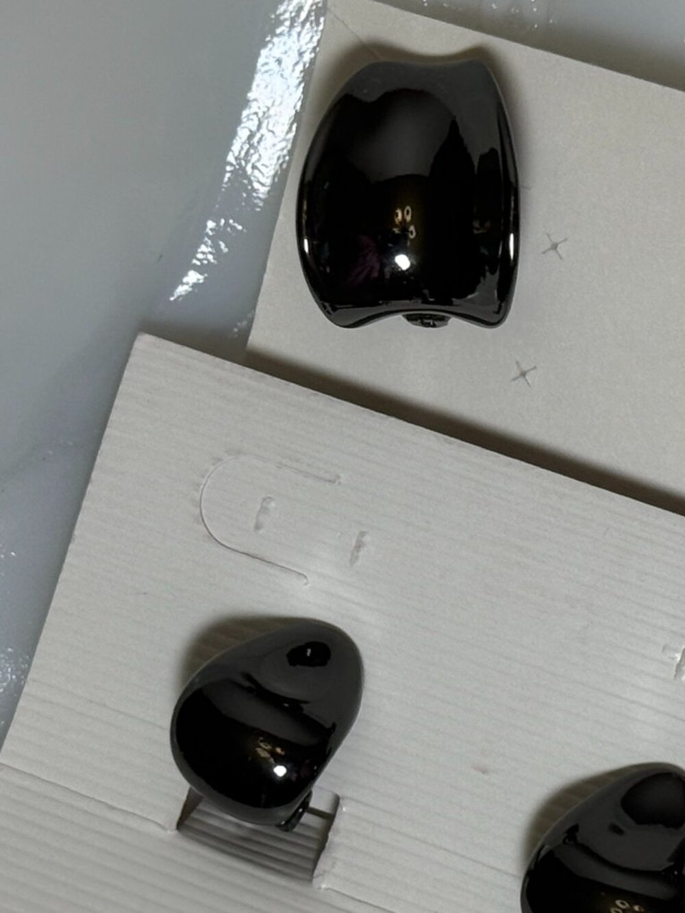 NEW 2 Pairs Clip On Earrings Dark Silver Tone Black NWT